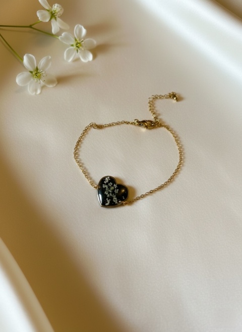 Ręcznie robiona bransoletka z kwiatami – Blask Natury