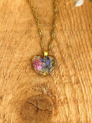 Naszyjnik Serce z kwiatami