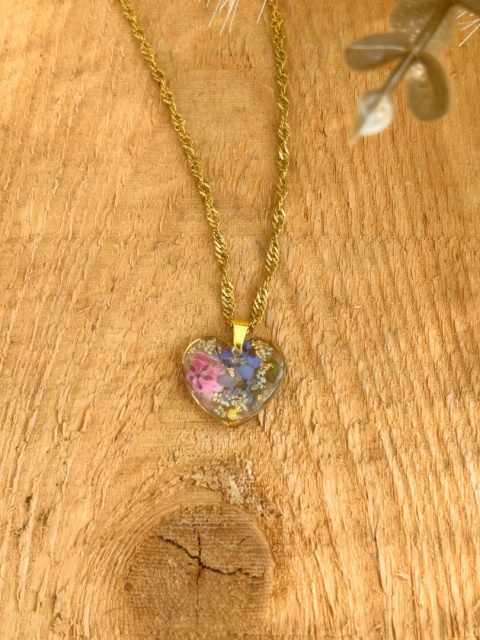 Naszyjnik Serce z kwiatami