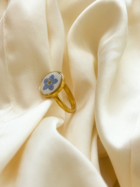 biżuteria handmade z prawdziwą niezapominajką