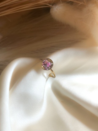 Pierścionek z kwiatami gipsówki