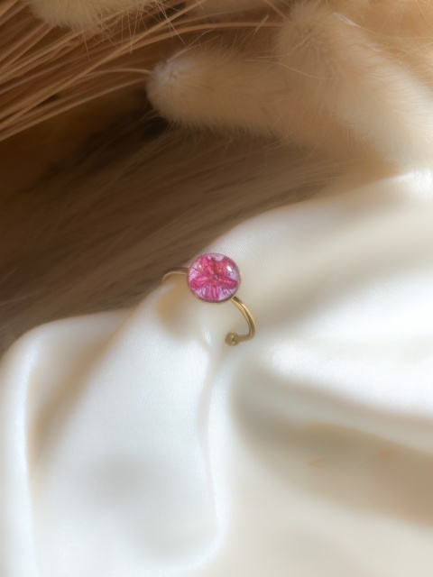 pierścionek handmade z kwiatami