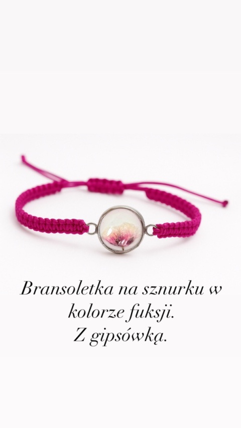 🌸 Ręcznie robiona bransoletka na sznurku z zatopionym kwiatem 🌸 🌸 Ręcznie robiona bransoletka na sznurku z zatopionym kwiatem 🌸