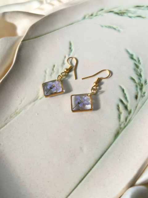 Biżuteria z suszonymi niezapominajkami Blask Natury