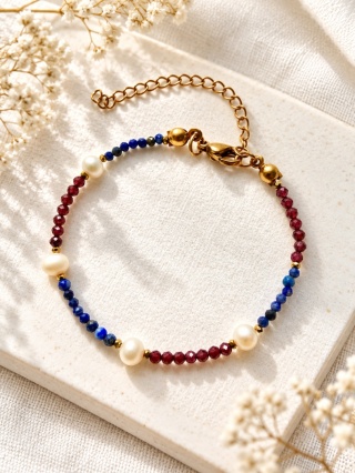 Bransoletka z granatem i lapis lazuli