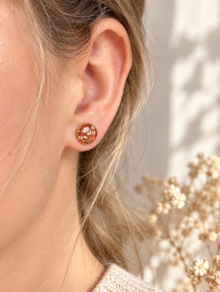 Kolczyki z prawdziwymi kwiatami dzikiej marchwi – Jesienny Zielnik