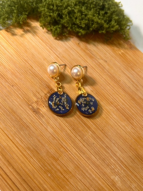 Ręcznie robiona biżuteria z kwiatami komplet Nocna Łąka