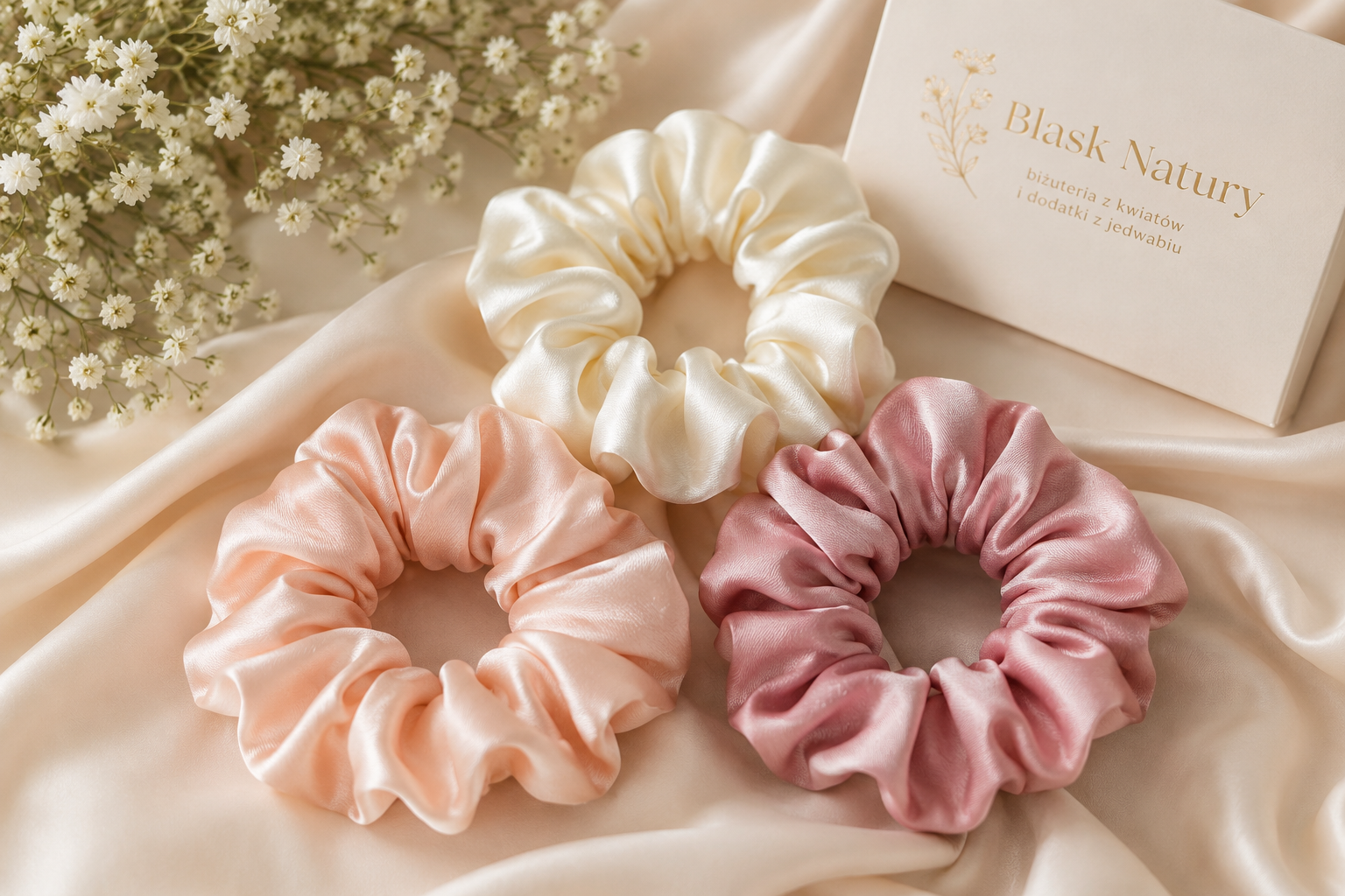 Jedwabne scrunchie — dlaczego jedwab jest lepszy dla włosów?
